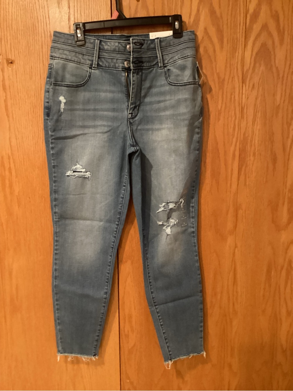 Maurices Light Blue Distressed High-Rise Jeggings